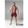 MASKULO - Wrestling Singlet Codpiece Open Rear Thigh Pads Red