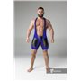 MASKULO - Wrestling Singlet Codpiece Open Rear Thigh Pads Royal Blue