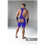 MASKULO - Wrestling Singlet Codpiece Open Rear Thigh Pads Royal Blue