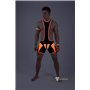 MASKULO - Men's Fetish Wrestling Singlet Codpiece Zippered rear Neon Orange