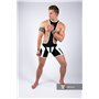 MASKULO - Men's Fetish Wrestling Singlet Codpiece Zippered rear White