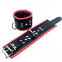 Leather handcuff - Black/Red