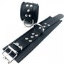 Leather handcuff - Black/Black