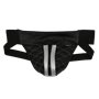 Addikt Leather Jockstrap Pattern Zip: Black & Silver