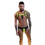 Addikt Leather Jockstrap: Black & Yellow