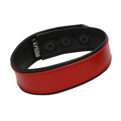 Addikt Leather Armband: Red & Black